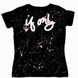 IF ONLY LIMITED EDITION Rose Metallic Crew Neck T Shirt